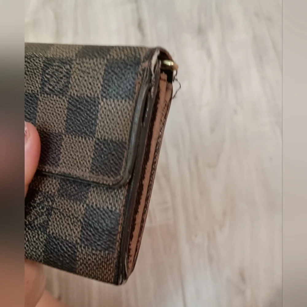 Louis Vuitton Brown Damier Ebene Checkered Wallet